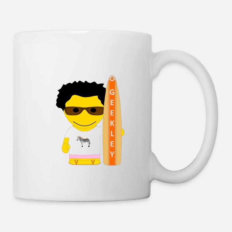 GEEKLEY surfeur rose - Mug blanc - blanc