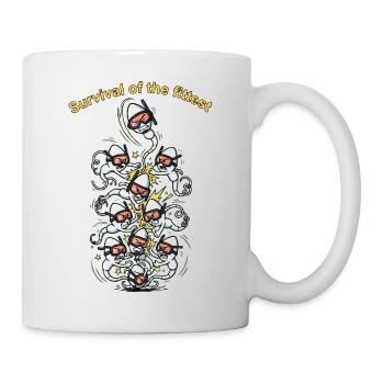 Survival of the Fittest sperm - Mug - white - Right