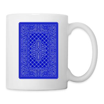 Geometric Playing Card Vector Art Blue - Mug - white - Right