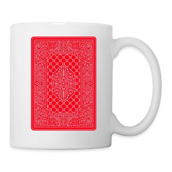 Geometric Playing Card Vector Art Red - Mug - white - Right