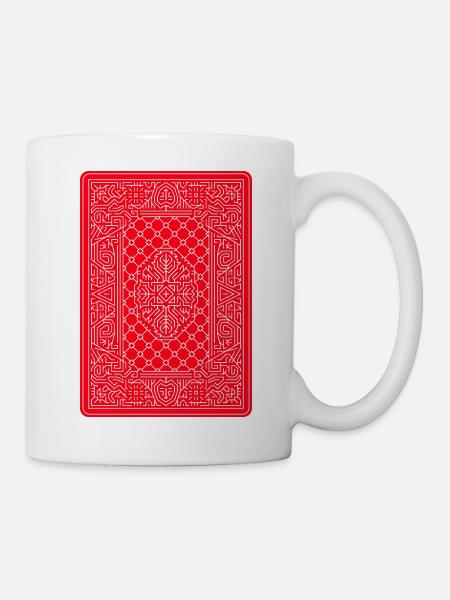 Carte à jouer géométrique Art Rouge - Mug blanc - blanc