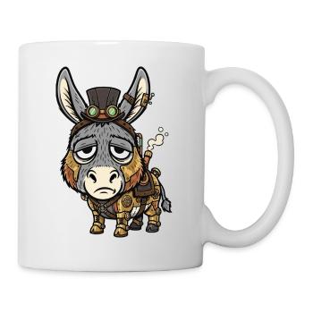 Donkey Cyborg Steampunk Top Hat Steam - Tasse - Weiß - Rechts