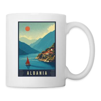 Découvrez les plages et les villes historiques d’Albanie - Mug blanc - blanc - Droite