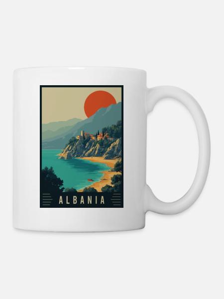 Discover Beaches Mountains and History of Albania - Mug - white