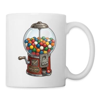 Vintage-Kaugummiautomaten-Kaugummi & Süßigkeiten - Tasse - Weiß - Rechts