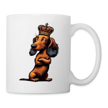 Langhaardackel Dackel Dackelhalter Teckel Tekkel - Tasse - Weiß - Rechts