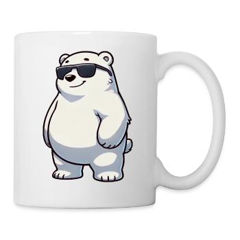 Polar Bear Cartoon Sunglasses North Pole Cool - Mug - white - Right