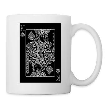 Moderne geometrische Pik-König-Monoline-Kunst - Tasse - Weiß - Rechts
