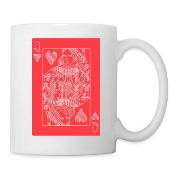 Modern Geometric Queen of Hearts Line Art - Mug - white - Right