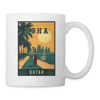 Discover Desert City Skyline of Doha in Qatar - Mug - white - Right
