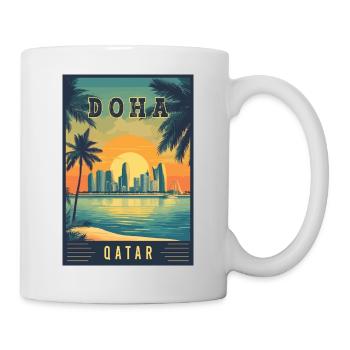 Experience Desert City Skyline of Doha in Qatar - Mug - white - Right