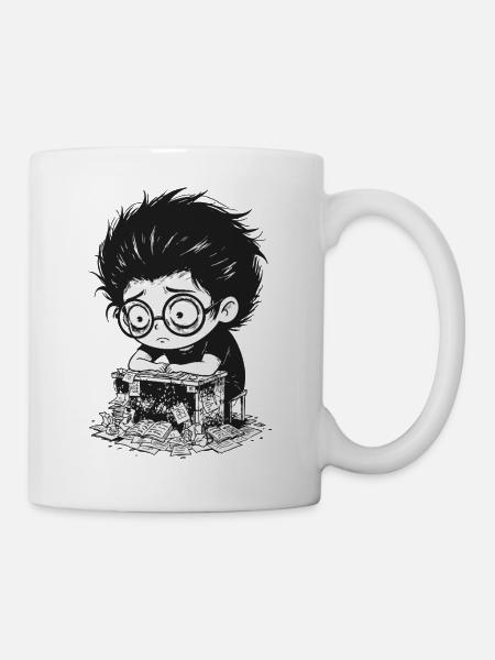 Student Stress Prüfungen Manga - Tasse - Weiß