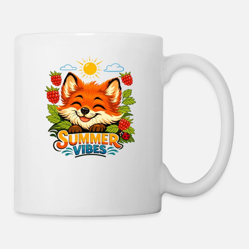 Summer print with a fox - Mug - white