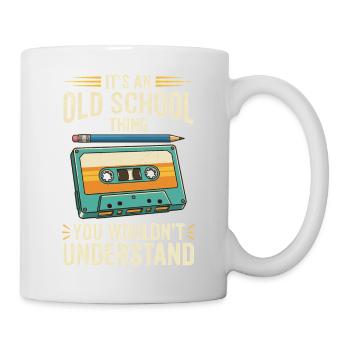 Old School Cassette Design – Retro Mixtape - Mug - white - Right