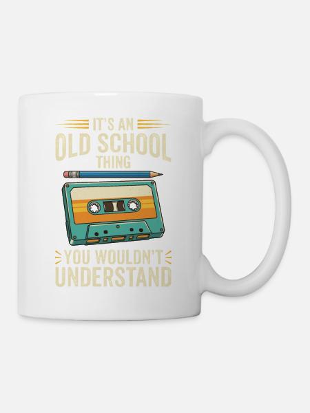 Old School Kassette Design – Retro Mixtape - Tasse - Weiß