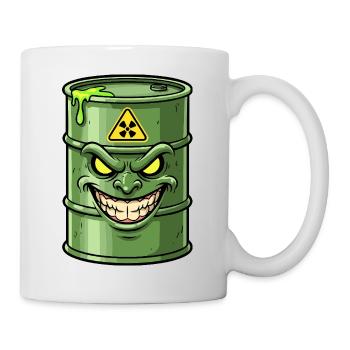 Des tonneaux verts avec un sourire sombre - Mug blanc - blanc - Droite