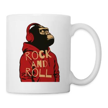 Gorilla Rock And Roll Hoodie - Tasse - Weiß - Rechts