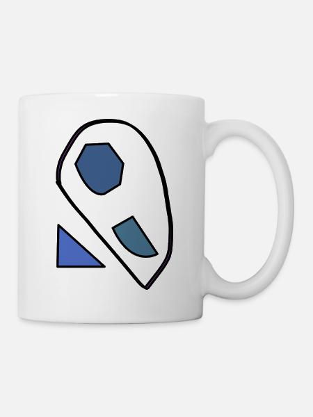Abstract blue shapes on black - Mug - white