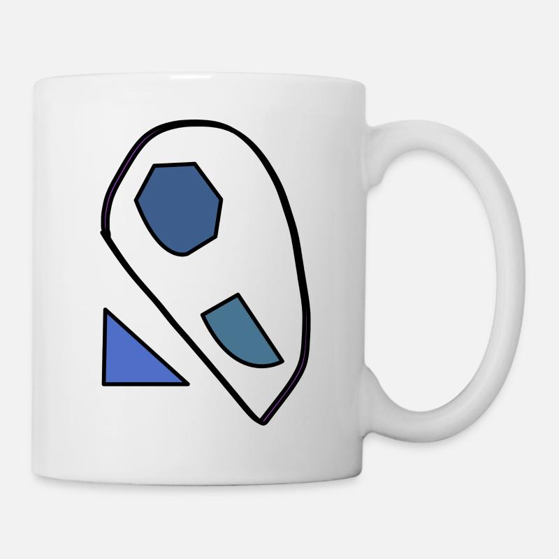 Abstrakte Blauformen auf Schwarz - Tasse - Weiß