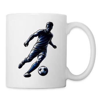 Fußball Spieler Silhouette Sportlich Dynamisch   - Tasse - Weiß - Rechts