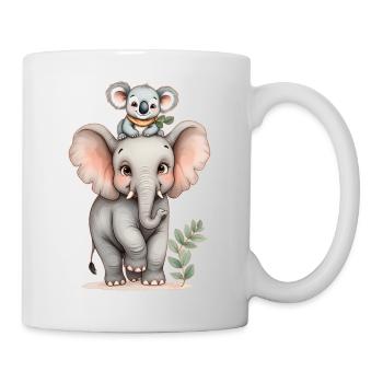 Amitié sauvage : éléphant et koala 🐘 🐨 - Mug blanc - blanc - Droite