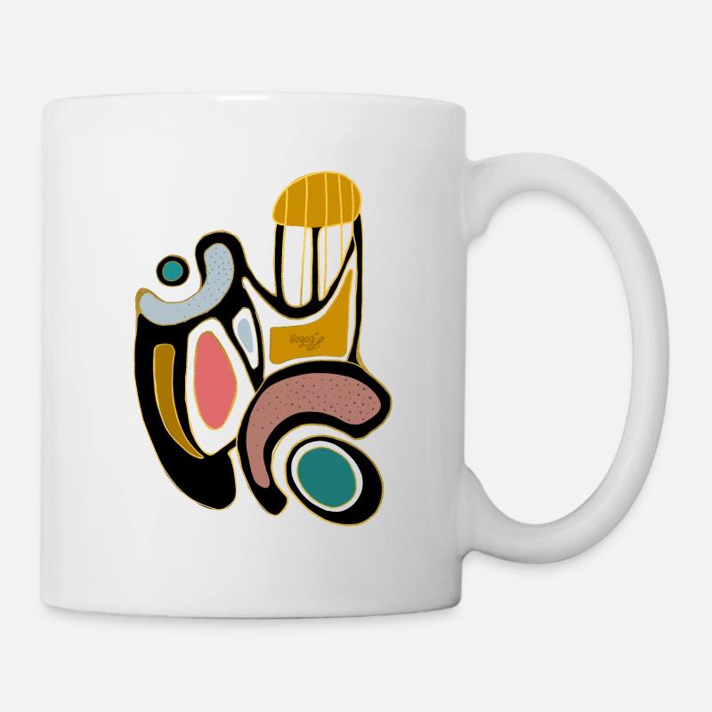 Formes de couleur abstraites avec des lignes organiques - Mug blanc - blanc