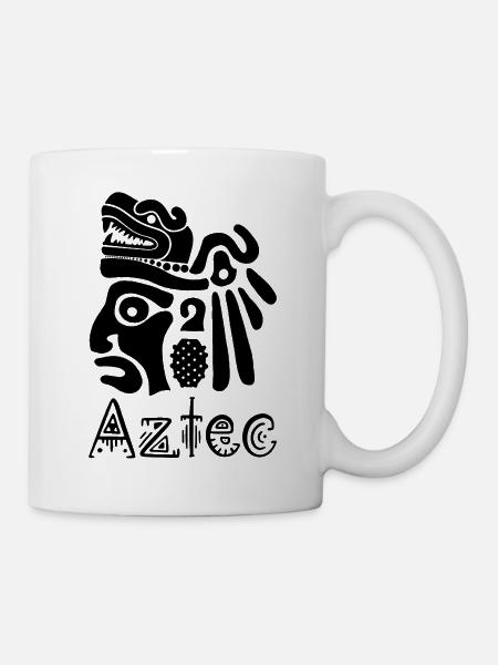 Aztekischer Krieger (Schwarz) - Tasse - Weiß