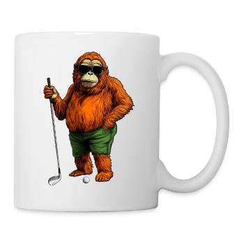 Affen Golf - Tasse - Weiß - Rechts