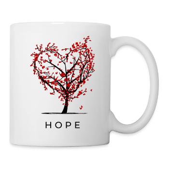 Cœur des pétales rouges Espoir - Mug blanc - blanc - Droite