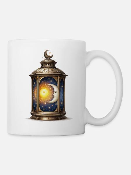 Sonnenmond-Laterne - Tasse - Weiß