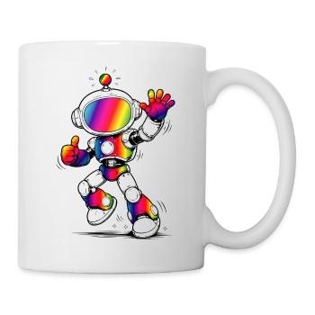 Rainbow Robot Futuristic Colorful Design - Mug - white - Right