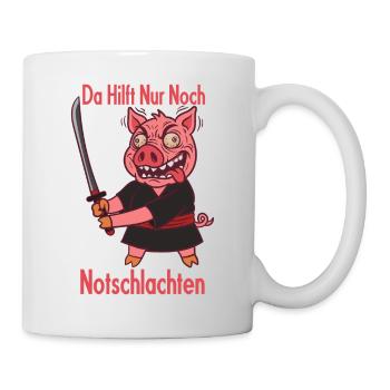 Notschlachten Samurai Sau - Tasse - Weiß - Rechts