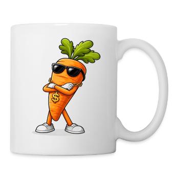 Cool carrot with sunglasses and chain - Mug - white - Right