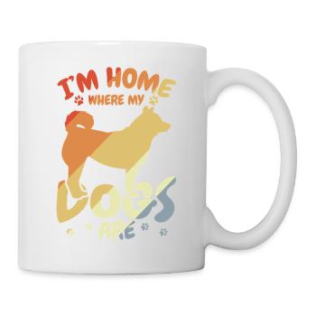 Ich bin zu Hause wo meine Hunde sind - Tasse - Weiß - Rechts