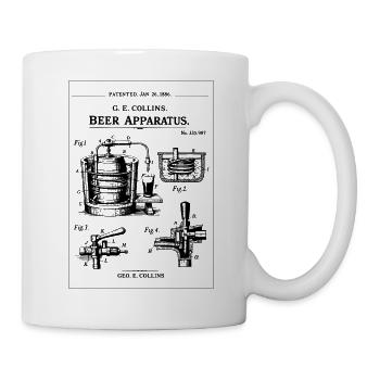 Print of 1886 G.E. Collins Beer Apparatus Paten - Mug - white - Right