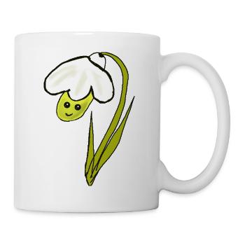 Perce-neige à fleurs printanières - Mug blanc - blanc - Droite