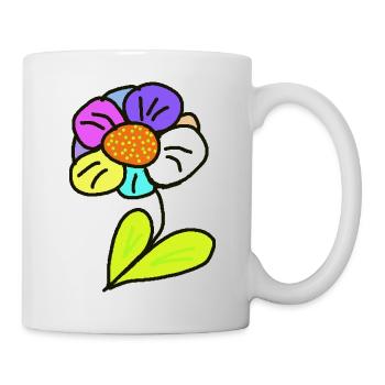 Flower retro vintage flowers 80s - Mug - white - Right