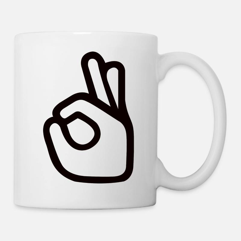 OK Hand Signals – Perfect Symbol - Mug - white