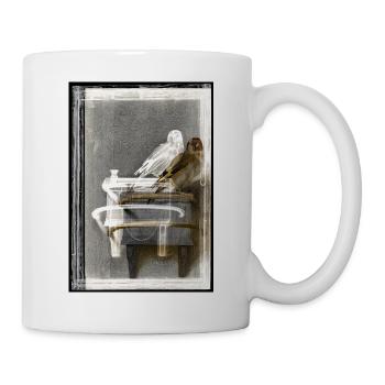 Des oiseaux sur le banc des vieux - Mug blanc - blanc - Droite