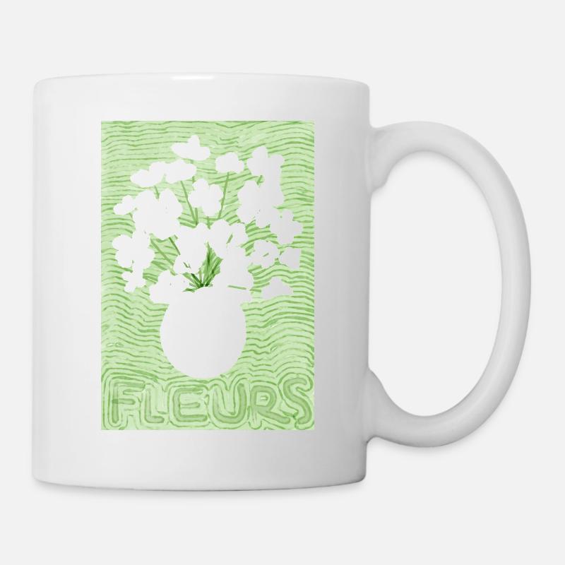 French flower silhouette  - Mug - white