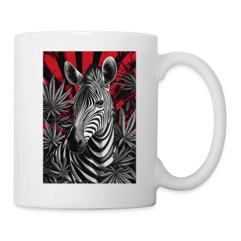 Un zèbre dans la jungle du cannabis - Mug blanc - blanc - Droite