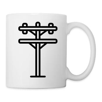 poteau électrique - Mug blanc - blanc - Droite