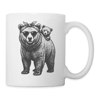 Two Bears Mom Bear Sunglasses Mother Child Baby - Mug - white - Right