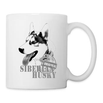 Siberian Husky Monochrome Print 100% Original - Mug - white - Right