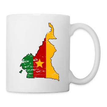 Kamerun Flagge Landkarte used - Tasse - Weiß - Rechts