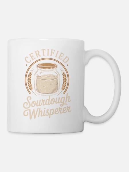 Sauerteig-Flüsterer-Krug-Abzeichen - Tasse - Weiß