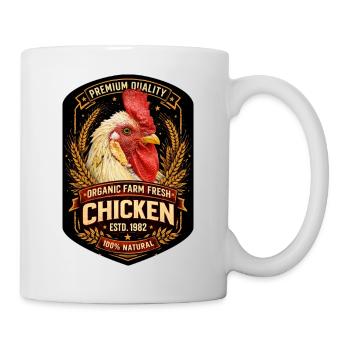 Hahn der Schönste Bauernhof Hühner - Tasse - Weiß - Rechts