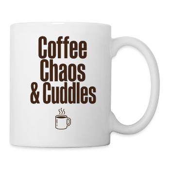 Coffee Chaos And Cuddles Funny Mom Life Quote - Mug - white - Right
