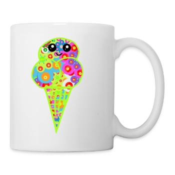 Retro Eis Vintage Kinder Kind 60er  - Tasse - Weiß - Rechts