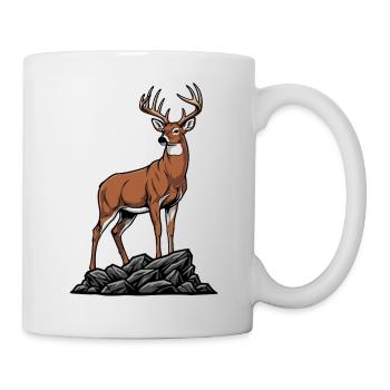 Weißwedelhirsch Majestätische Wilde Natur - Tasse - Weiß - Rechts
